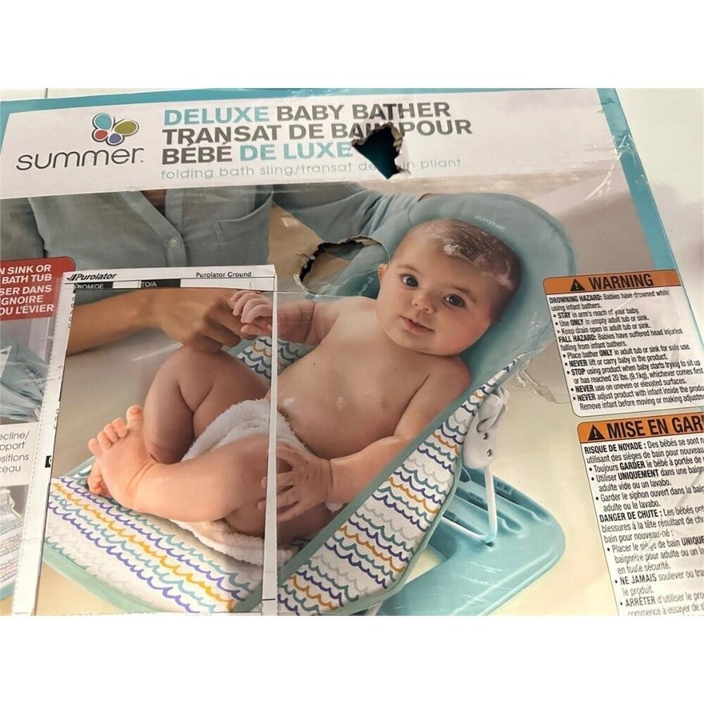 Summer Infant Deluxe Baby Bather With Adjustable Recline & Foldable Design